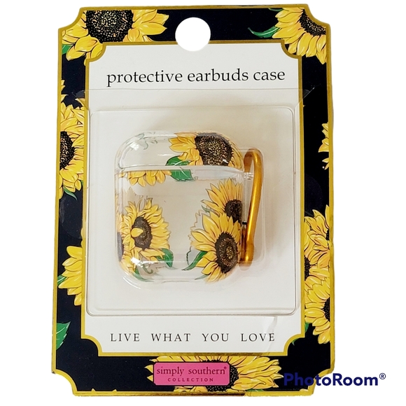 AirPods Earbuds Case by Simply Southern Collection Sunflowers - Picture 1 of 5